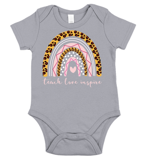 Teach Love Inspire Bohemian Rainbow Boho Teacherda Short Sleeve Baby One-Piece