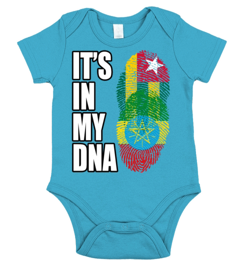 Togolese And Ethiopian Mix Heritage DNA Flag Short Sleeve Baby One-Piece