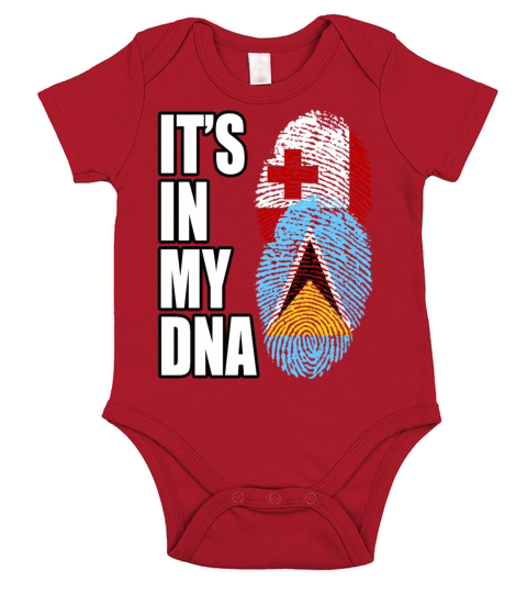 Tongan And Saint Lucian Mix Heritage DNA Flag Short Sleeve Baby One-Piece