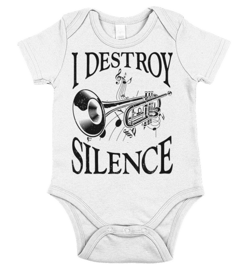 Trumpet Player Vintage I Destroy Short Sleeve Baby One-Piece