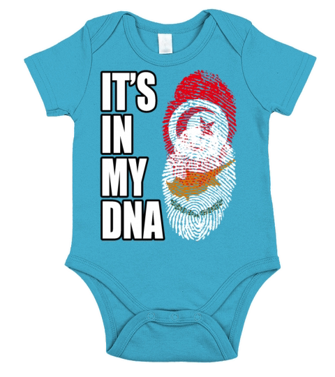Tunisian And Cypriot Mix Heritage DNA Flag Short Sleeve Baby One-Piece