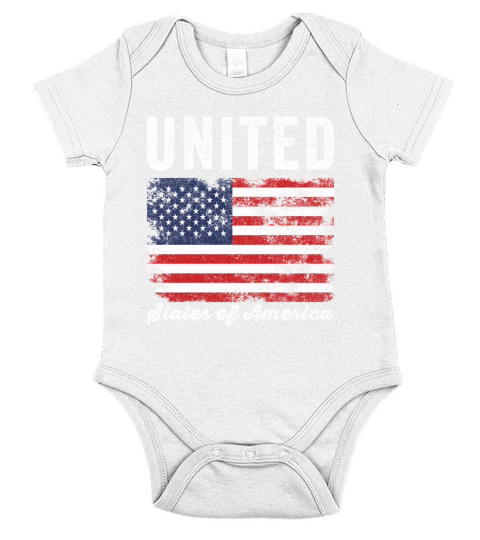 United States of America Flag Distressed Short Sleeve Baby One-Piece