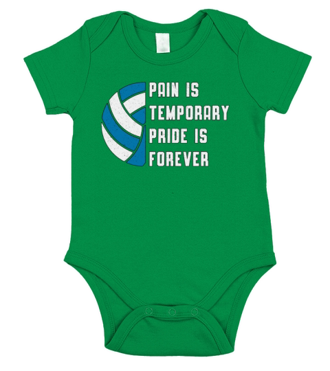 Volleyball Pain Is Temporary Beach Retro Player Short Sleeve Baby One-Piece