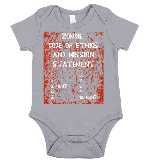 Zombie Apocalypse Halloween Zombie Code Of Ethics Short Sleeve Baby One-Piece