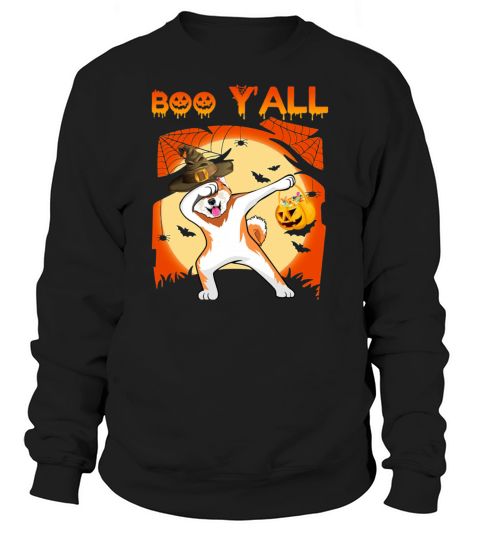 Akita Dabbing Boo Yall Ghost Halloween Sweatshirt Unisex