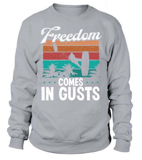 Kitesurfer Vintage Freedom Gusts Kiteboarder Retro Sweatshirt Unisex