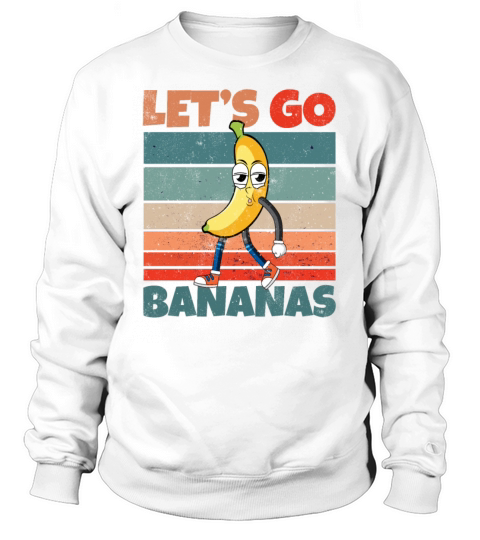 Retro Vintage Lets Bananas Funny Smirk Banana Sweatshirt Unisex