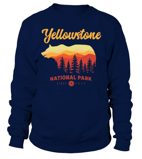 Yellowstone National Park Grizzly Bear Vintage Sweatshirt Unisex