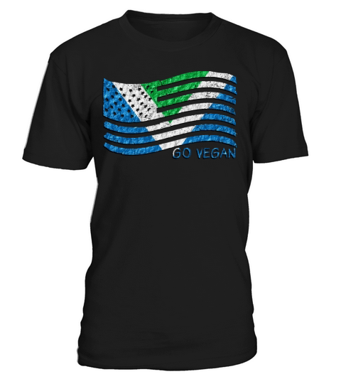 Go Vegan - Vintage US flag mixed with Vegan flag T-Shirt Unisex