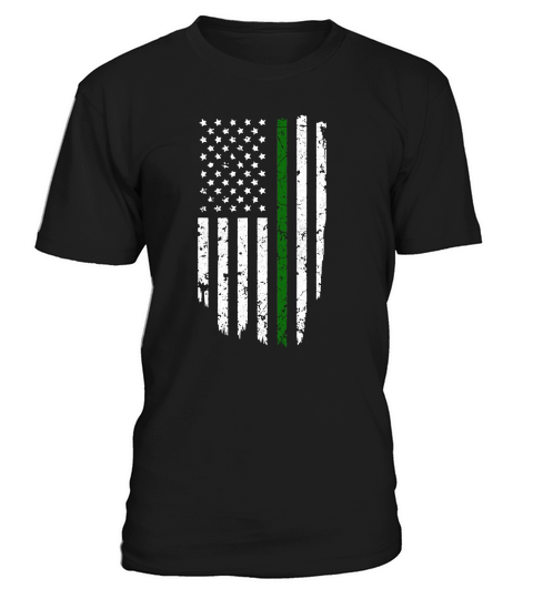 Thin Green Line American Flag Cool Military Support shirt T-Shirt Unisex