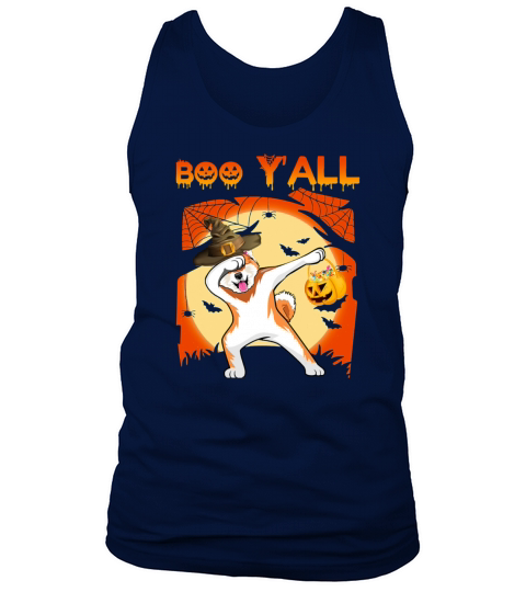 Akita Dabbing Boo Yall Ghost Halloween Tank Top Unisex