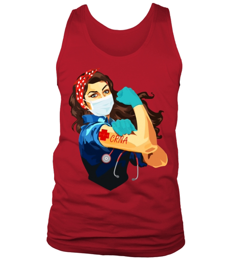 Certified Registered Nurse Anesthetist Crna Frontline Workers Nurse Strong Rosie Riveter Tank Top Unisex
