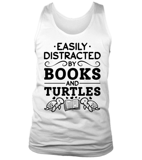 Cute Turtle - Easily Distracted By Books And Tank Top Unisex