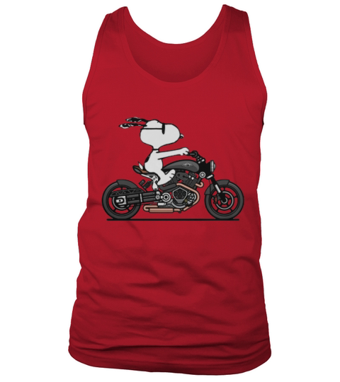 Snoopy riding motorcycle shirt Tank Top Unisex