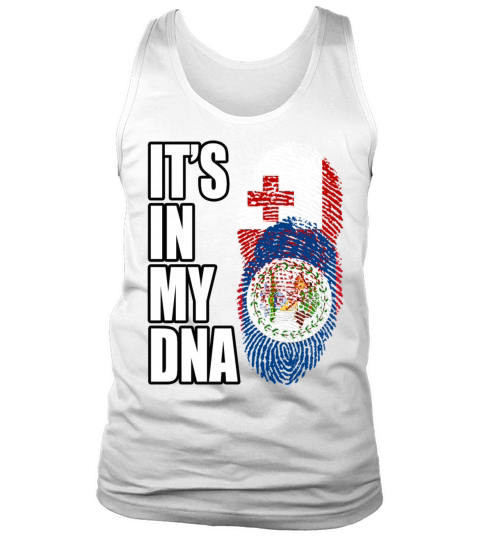 Tongan And Belizean Mix Heritage DNA Flag Tank Top Unisex