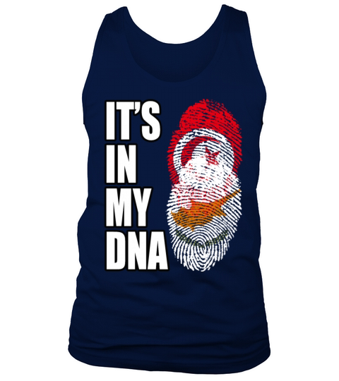 Tunisian And Cypriot Mix Heritage DNA Flag Tank Top Unisex