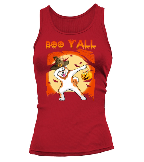 Akita Dabbing Boo Yall Ghost Halloween Tank top Woman