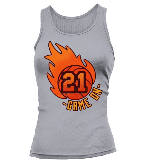 Athlete Ball Fire Game Sport Number 21 Basketball Tank top Woman