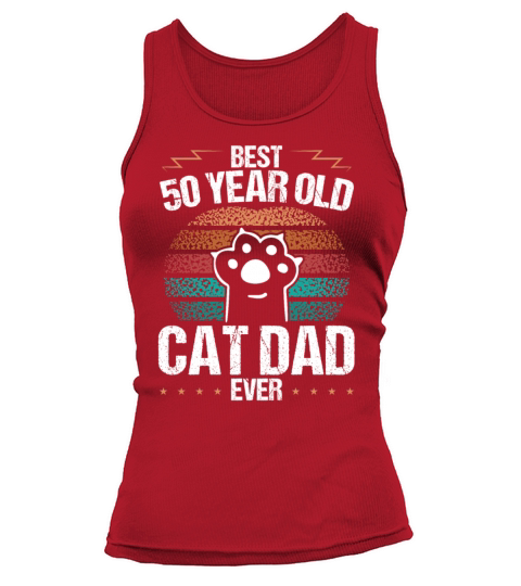Best 50 Year Old Cat Dad Cat Father 50th Birthday Tank top Woman