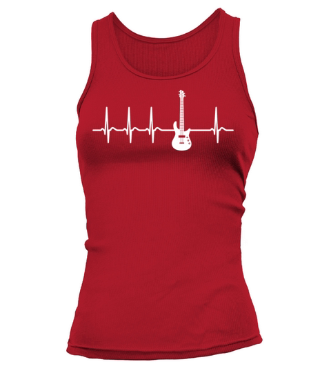 Cool Funny Heartbeat Playing Bass Guitarist Gifts Tank top Woman
