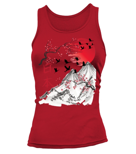 japanese art vintage japan landscape Tank top Woman