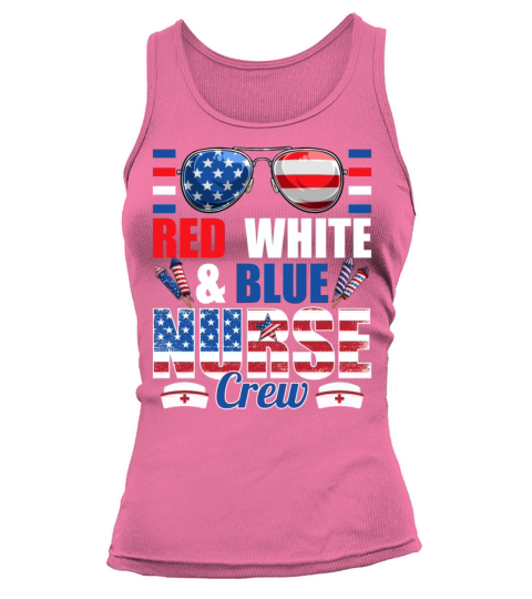 Red White Blue Nurse Crew American Flag Tank top Woman