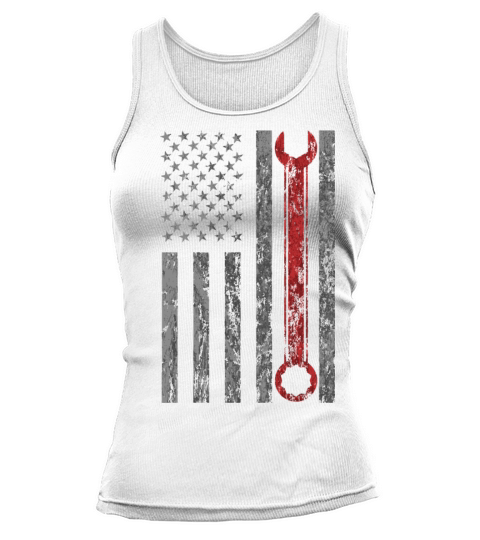 Vintage Distressed Mechanic Usa Flag Tank top Woman