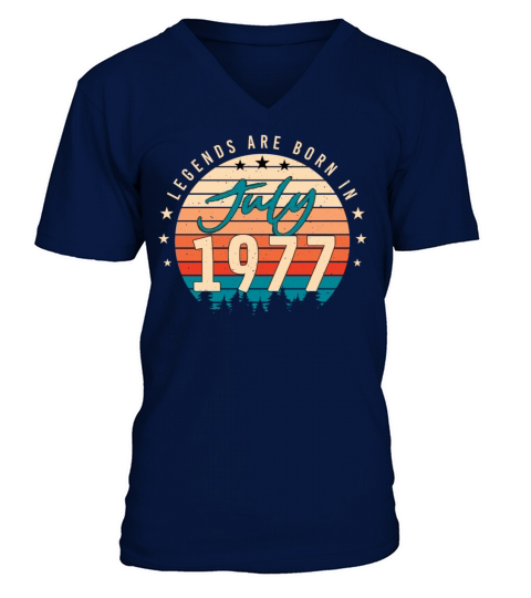1977 July Vintage V-Neck T-shirt