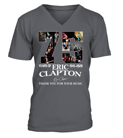 75 Years Of Eric Clapton Signature Thank You For Your Music shirt V-Neck T-shirt