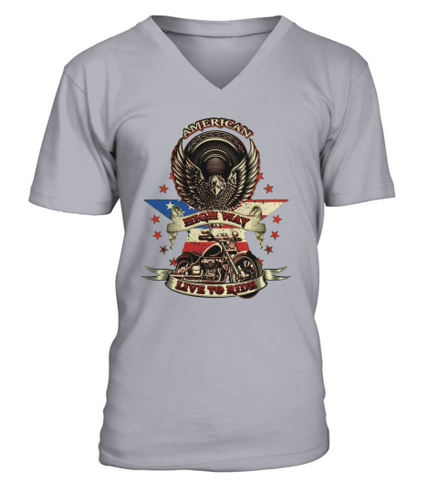 AMERICAN HIGH WAY LIVE TO RIDE V-Neck T-shirt