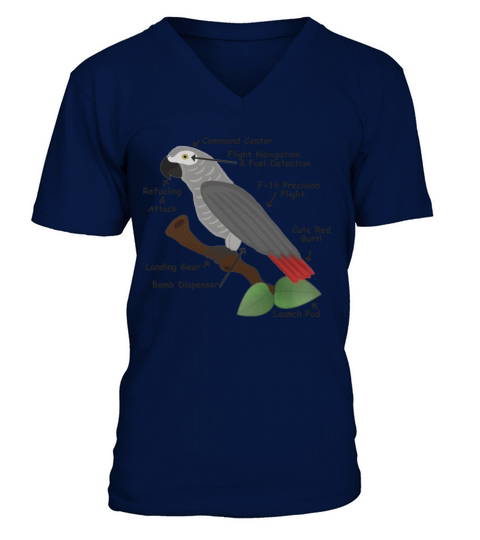Anatomy of an African Grey Parrot V-Neck T-shirt