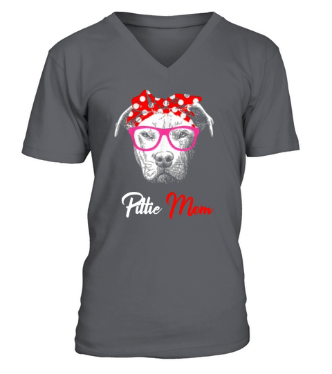 Awesome Womens Pittie Mom Best Pitbull Mom Mother Day Gift shirt V-Neck T-shirt