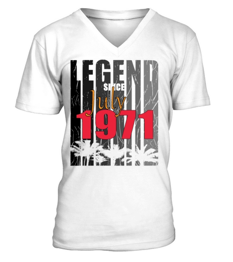 born 1971 july vintage gift V-Neck T-shirt