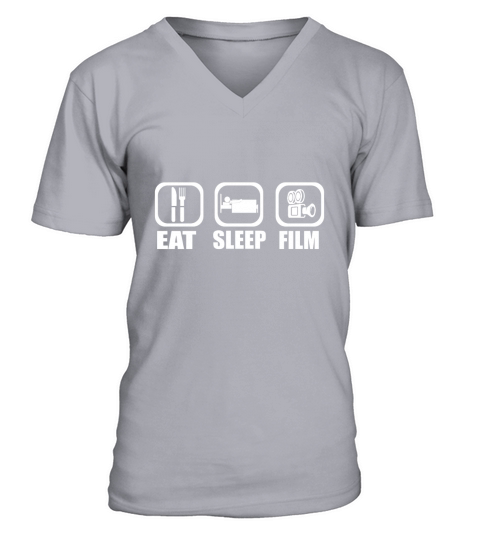 Eat Sleep Film Movie Buff Actor Director Funny T-Shirt V-Neck T-shirt