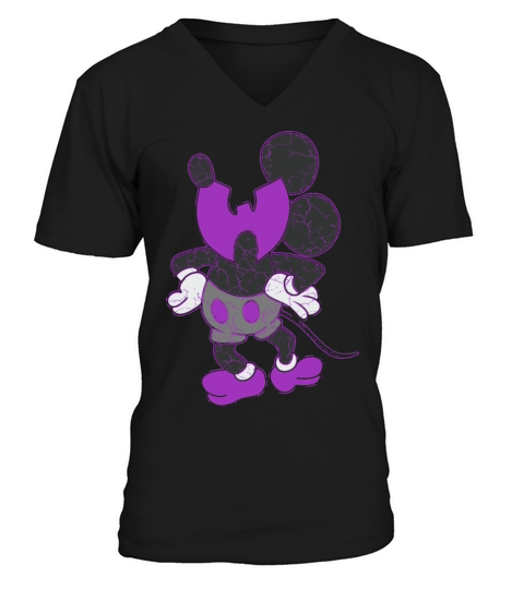 funny for kids animal wutang purple V-Neck T-shirt