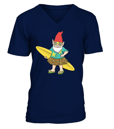 Gnome Hawaiian Long Sleeve Shirt V-Neck T-shirt