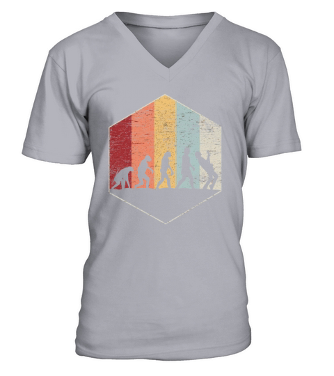 Guitarist Vintage Men Evolution Guitar V-Neck T-shirt
