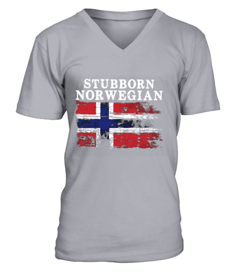 Iceland Flag Stubborn Norwegian Shirt V-Neck T-shirt