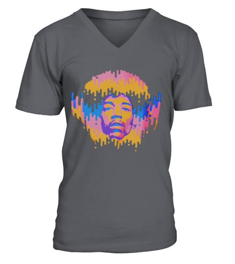 Jimi Hendrix Neon Melt V-Neck T-shirt