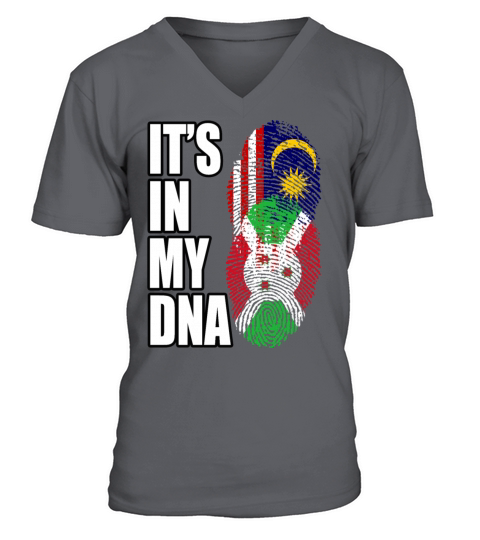 Malaysian And Burundian Mix Heritage DNA Flag V-Neck T-shirt