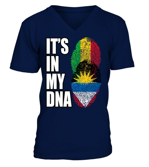 Malian And Antiguan Mix Heritage DNA Flag V-Neck T-shirt