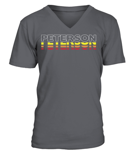 Peterson First Name Funny Vintage Sunset Peterson V-Neck T-shirt