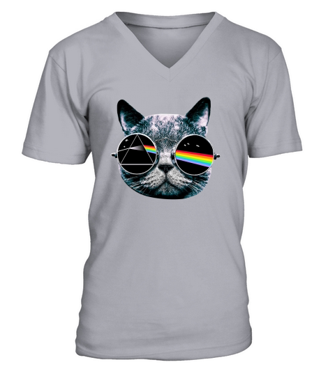 Pink Floyd Dark Side Of The Cat Mens T-Shirt V-Neck T-shirt