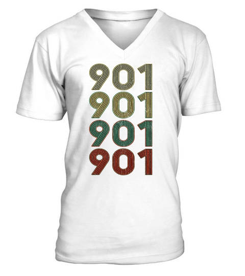 Retro America State Flag Area Code Iowa V-Neck T-shirt