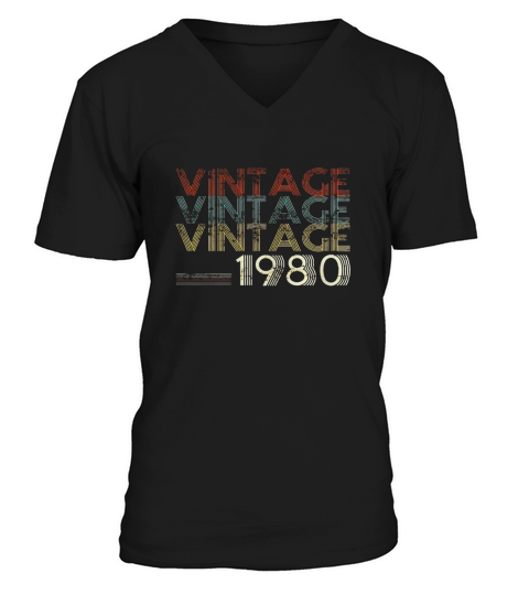 Retro Classic Vintage 1980 38th Gift 38 Years Old V-Neck T-shirt