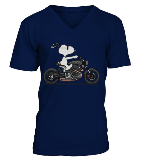 Snoopy riding motorcycle shirt V-Neck T-shirt
