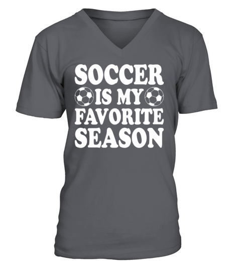 Soccer Is My Favorite Season Funny Girls Women V-Neck T-shirt