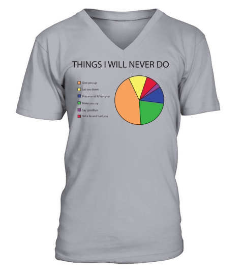 Things I will never do pie chart V-Neck T-shirt