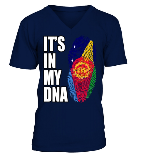 Tokelauan And Eritrean Mix Heritage DNA Flag V-Neck T-shirt