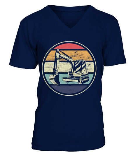 Vintage Excavator Machinist Gift V-Neck T-shirt